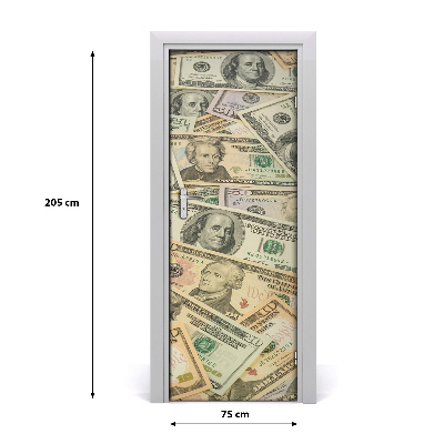 Papel de parede em porta Notas de dólar