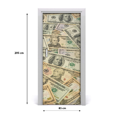Papel de parede em porta Notas de dólar