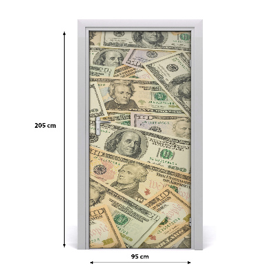 Papel de parede em porta Notas de dólar
