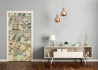Papel de parede em porta Notas de dólar