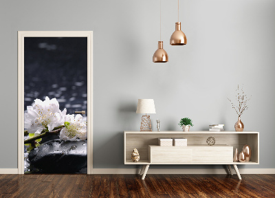 Autocolante para porta Flores e pedras