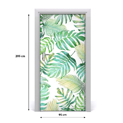 Autocolante para porta Folhas tropicais