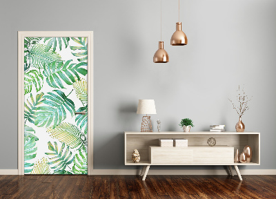 Autocolante para porta Folhas tropicais