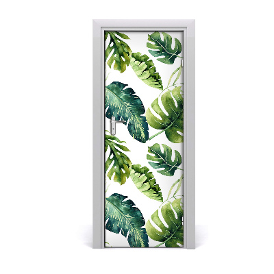 Adesivo em porta Folhas tropicais