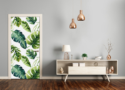 Adesivo em porta Folhas tropicais