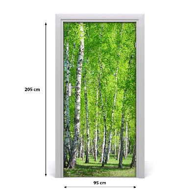 Autocolante para porta Floresta de bétulas