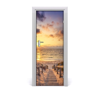 Papel de parede em porta Caminho para a praia