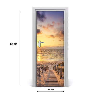 Papel de parede em porta Caminho para a praia