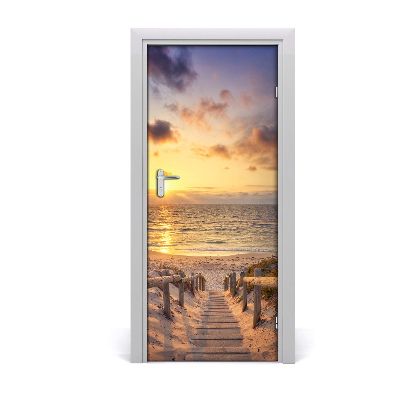 Papel de parede em porta Caminho para a praia
