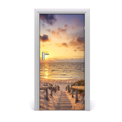 Papel de parede em porta Caminho para a praia
