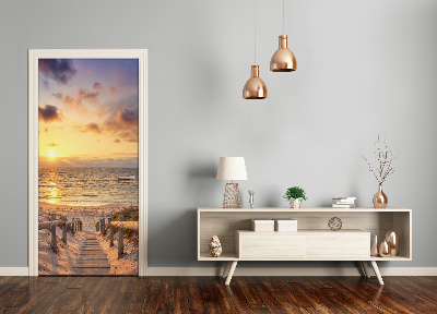 Papel de parede em porta Caminho para a praia