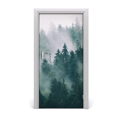 Autocolante para porta Nevoeiro sobre a floresta