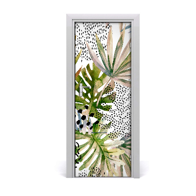 Adesivo em porta Folhas tropicais