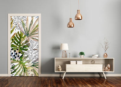 Adesivo em porta Folhas tropicais