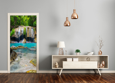 Adesivo em porta Cachoeira na selva