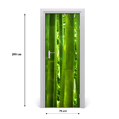 Papel de parede em porta Bambu