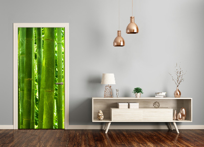 Papel de parede em porta Bambu
