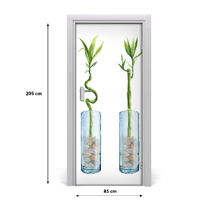 Papel de parede em porta Bambu