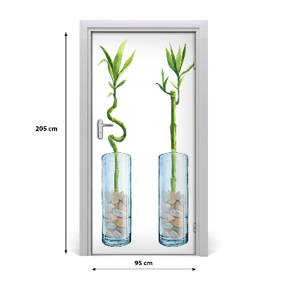 Papel de parede em porta Bambu