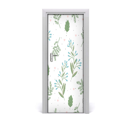 Autocolante para porta Folhas e corações