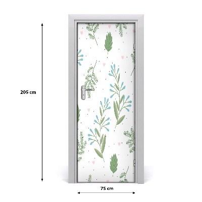 Autocolante para porta Folhas e corações