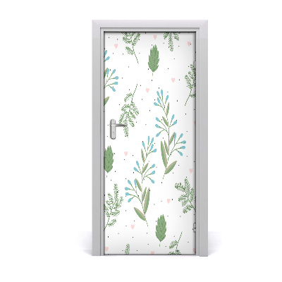 Autocolante para porta Folhas e corações