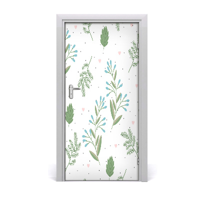 Autocolante para porta Folhas e corações