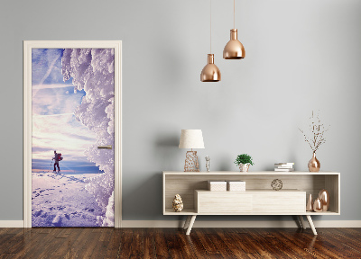 Autocolante para porta Pessoas Esquiador