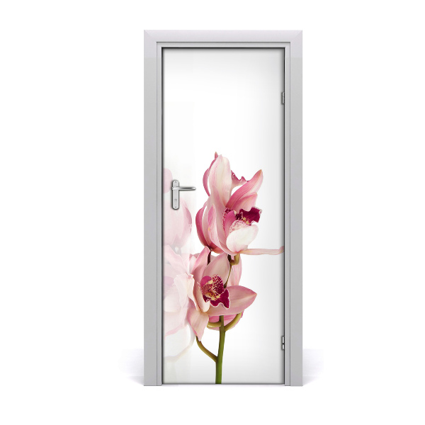 Papel de parede em porta orquídea rosa