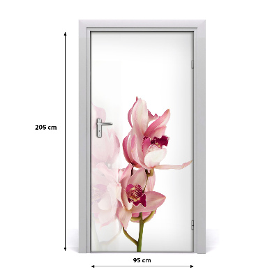 Papel de parede em porta orquídea rosa