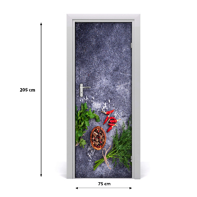 Adesivo em porta Ervas e especiarias