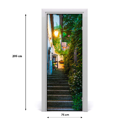 Adesivo em porta Escadas da Cidade Velha