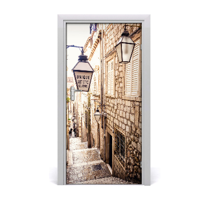 Papel de parede em porta Rua da Cidade Velha