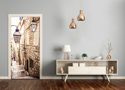 Papel de parede em porta Rua da Cidade Velha