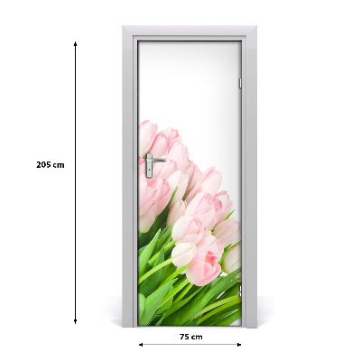 Autocolante para porta Tulipas cor de rosa