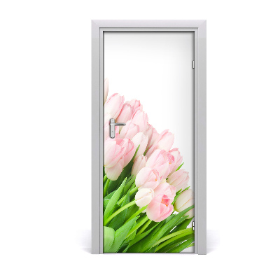 Autocolante para porta Tulipas cor de rosa