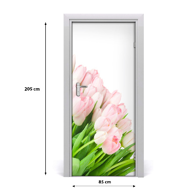 Autocolante para porta Tulipas cor de rosa