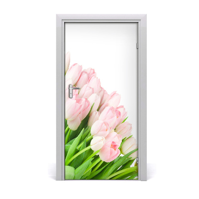 Autocolante para porta Tulipas cor de rosa