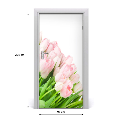 Autocolante para porta Tulipas cor de rosa