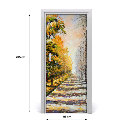 Autocolante para porta Inverno e outono