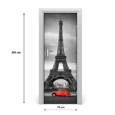 Papel de parede em porta Torre Eiffel