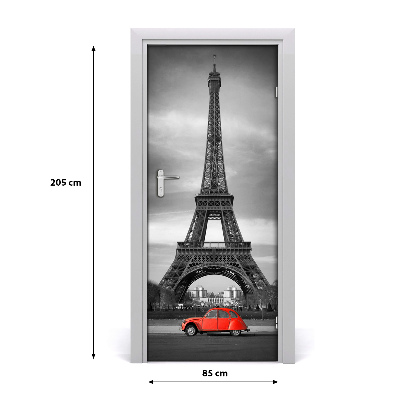 Papel de parede em porta Torre Eiffel