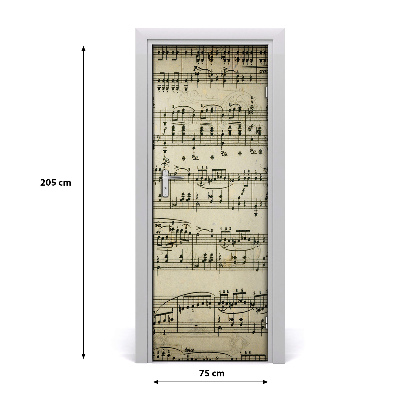 Autocolante para porta Notas sobre uma pauta