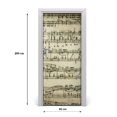 Autocolante para porta Notas sobre uma pauta