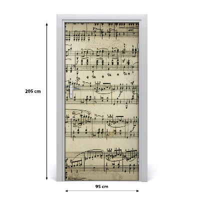 Autocolante para porta Notas sobre uma pauta