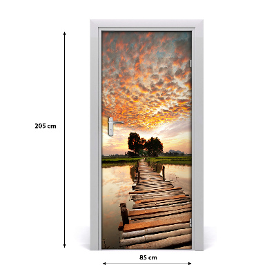 Adesivo em porta Ponte de madeira