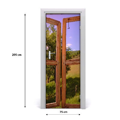 Adesivo em porta A paisagem fora da janela