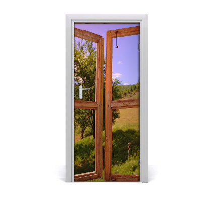 Adesivo em porta A paisagem fora da janela