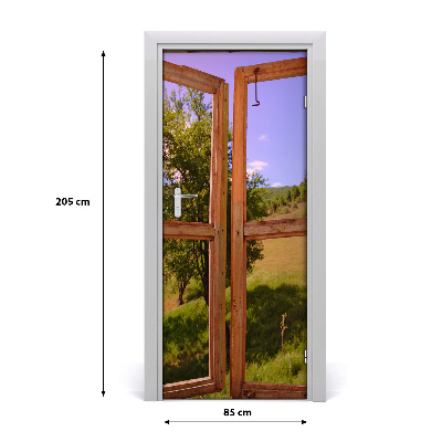 Adesivo em porta A paisagem fora da janela