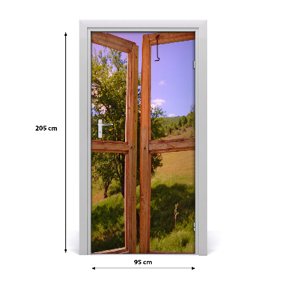 Adesivo em porta A paisagem fora da janela